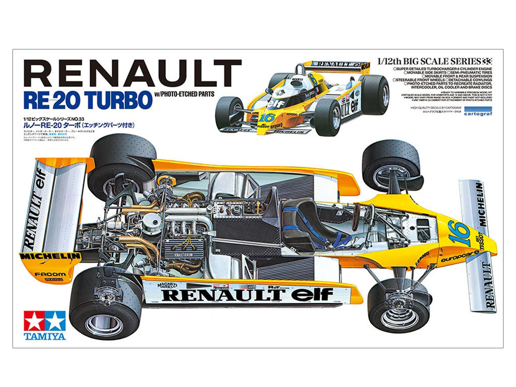 Tamiya 1/12 Renault RE20 Turbo F1 Car W/ Photo Etch - 12033_3