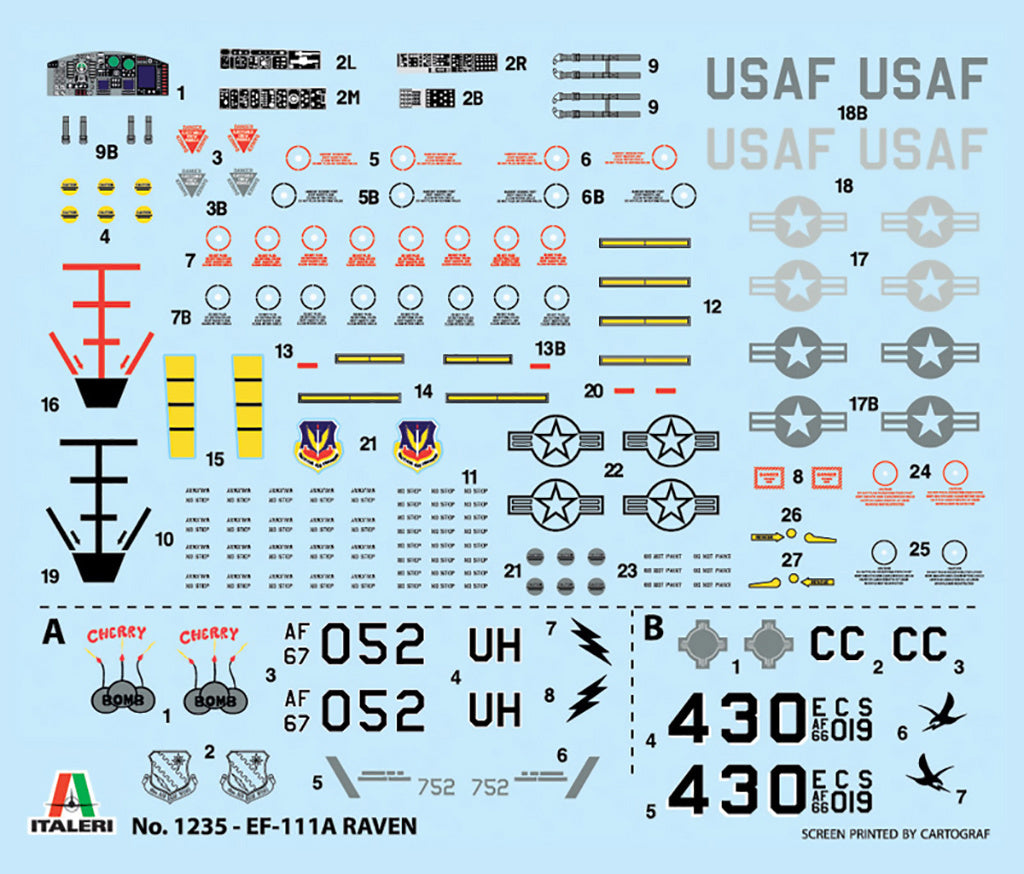 Italeri 1:72 EF-111 A Raven 1235 Plastic Model Kit - 1235_ (9)