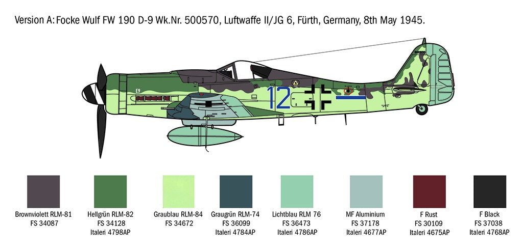 Italeri 1:72  1312 FW 190 D-9 RR Plastic Model Kit - 1312_ (2)