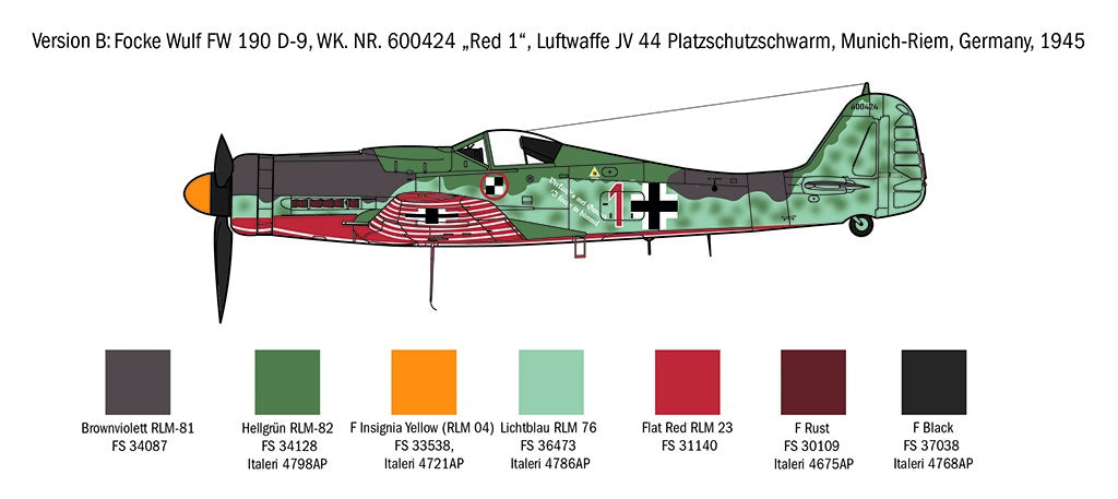 Italeri 1:72  1312 FW 190 D-9 RR Plastic Model Kit - 1312_ (3)