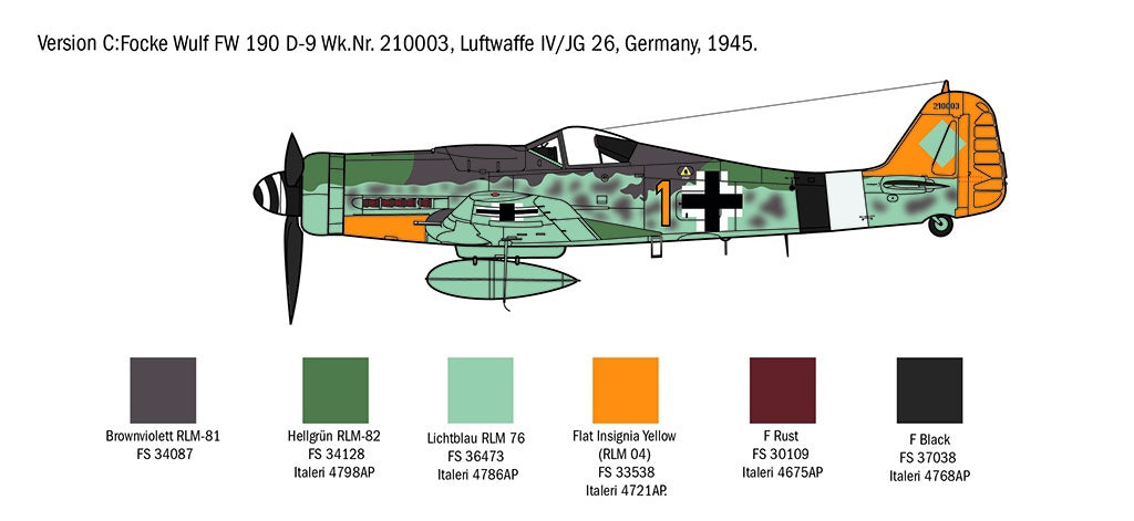 Italeri 1:72  1312 FW 190 D-9 RR Plastic Model Kit - 1312_ (4)