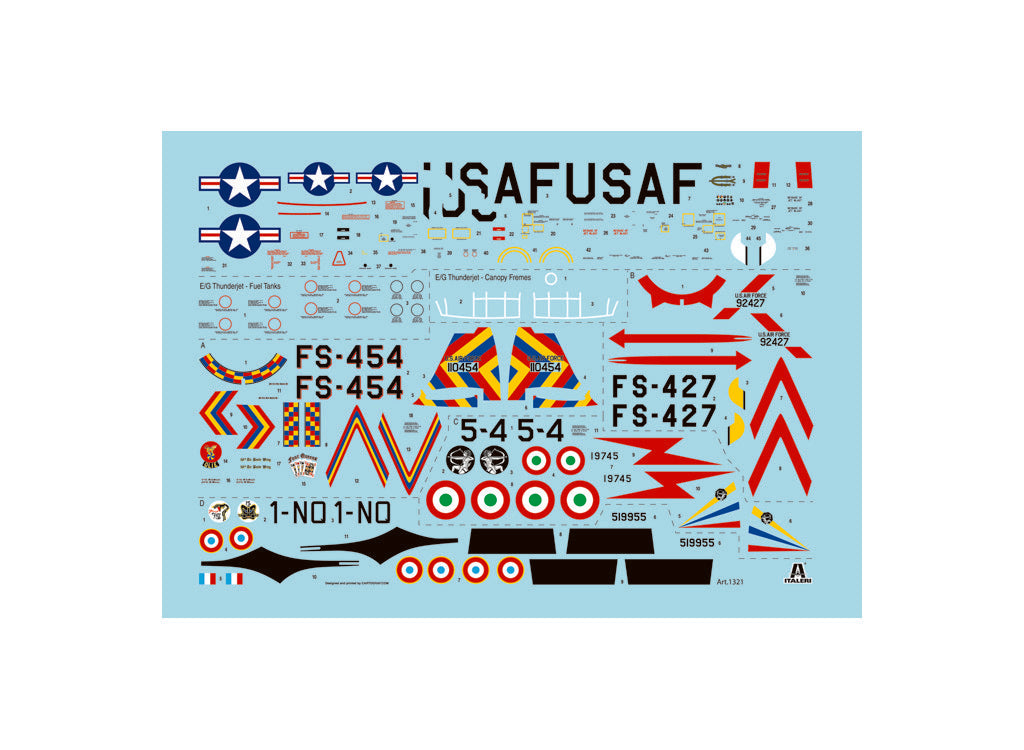 Italeri 1:72  F-84 E/G Thunderjet  Fighter-Bomber plastic model kit - 1321_03