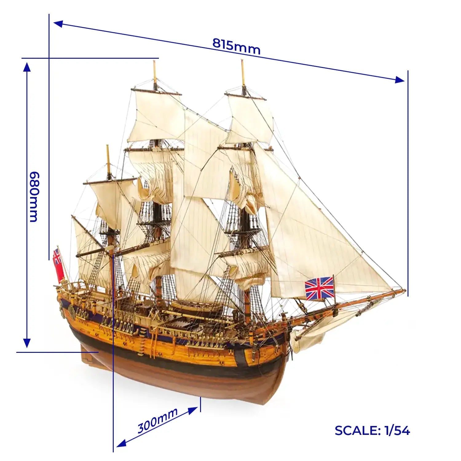 Occre HMS Endeavour 1:54 scale Wooden model ship kit