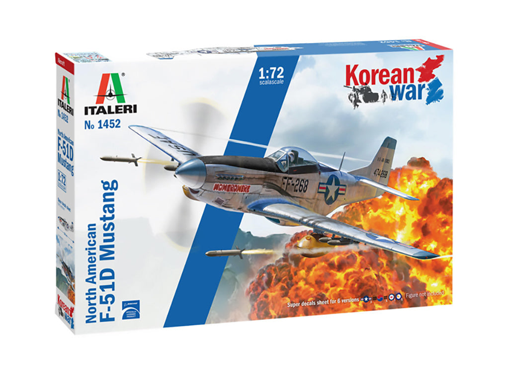 Italeri 1:72 US North American F-51D Mustang Korean War Plastic Model Kit - 1452_02