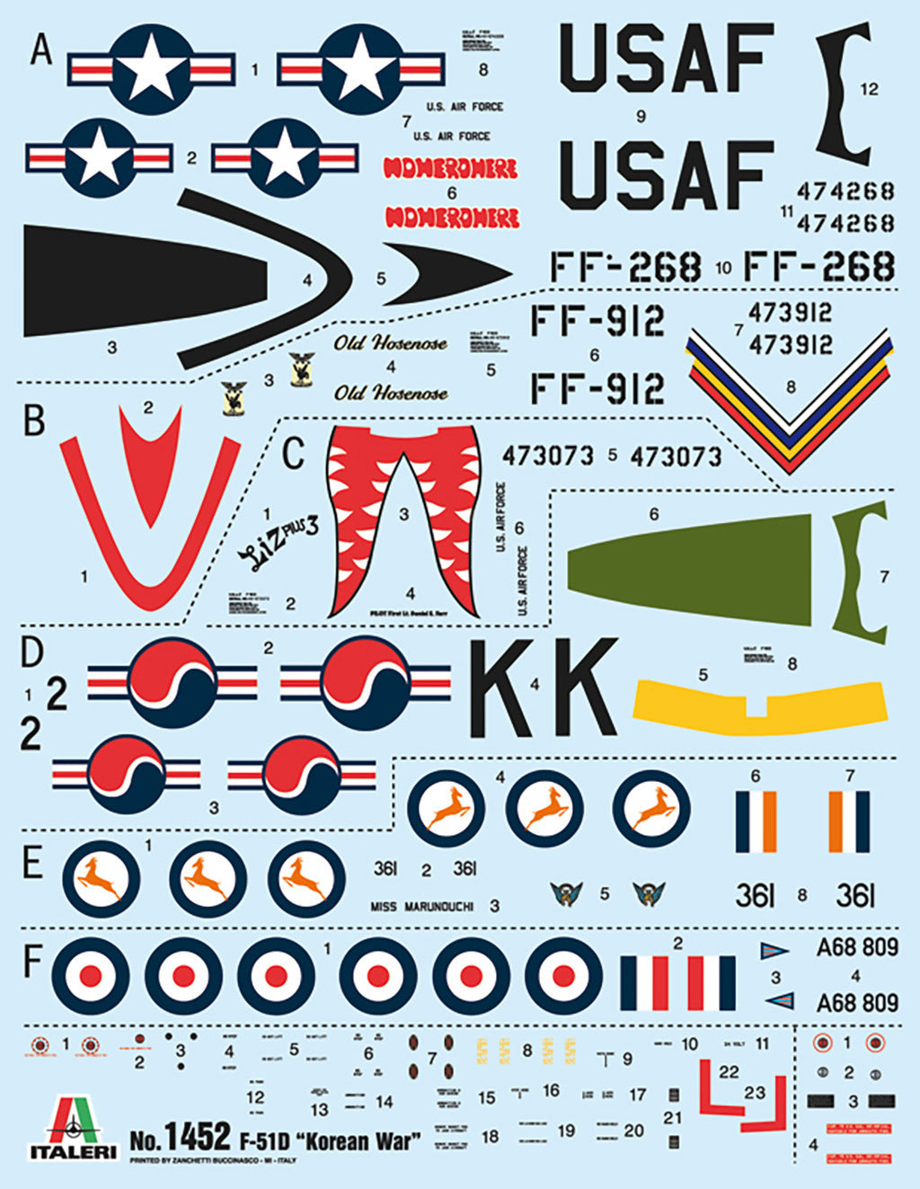 Italeri 1:72 US North American F-51D Mustang Korean War Plastic Model Kit - 1452_03