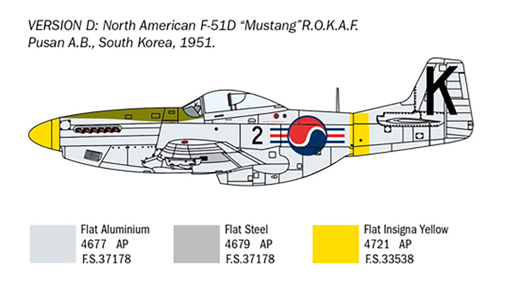 Italeri 1:72 US North American F-51D Mustang Korean War Plastic Model Kit - 1452_07