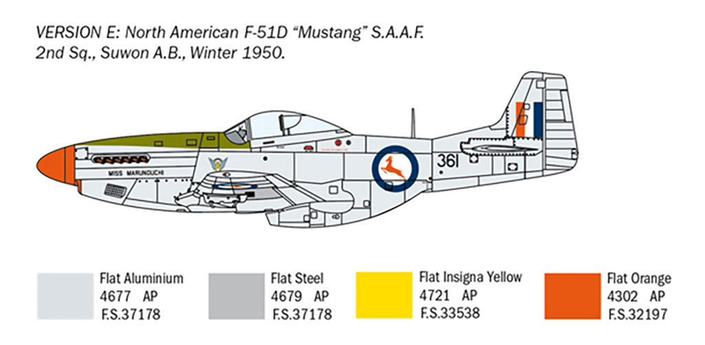 Italeri 1:72 US North American F-51D Mustang Korean War Plastic Model Kit - 1452_08