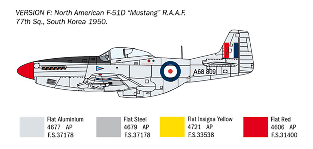 Italeri 1:72 US North American F-51D Mustang Korean War Plastic Model Kit - 1452_09