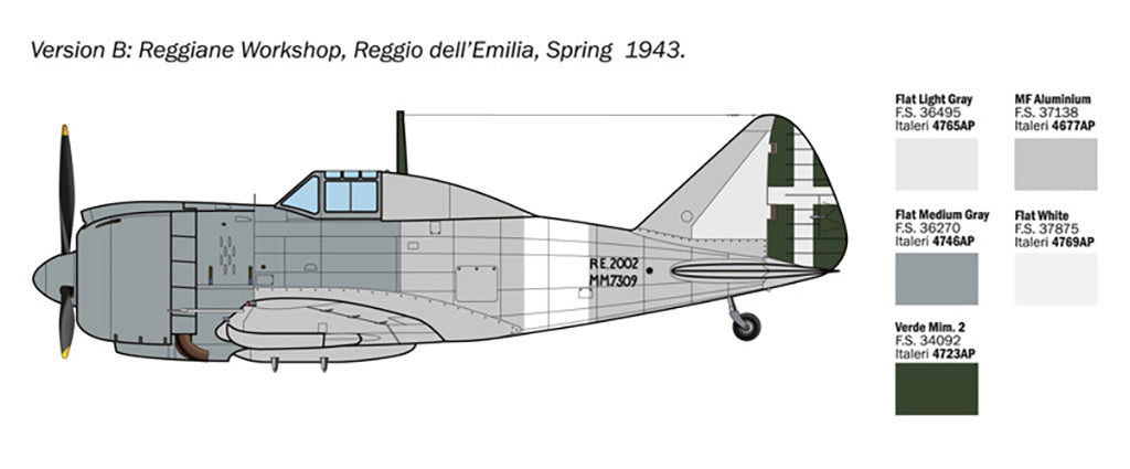 Italeri 1:72 Reggiane Re.2002 Ariete Plastic Model Kit - 1472_(5)