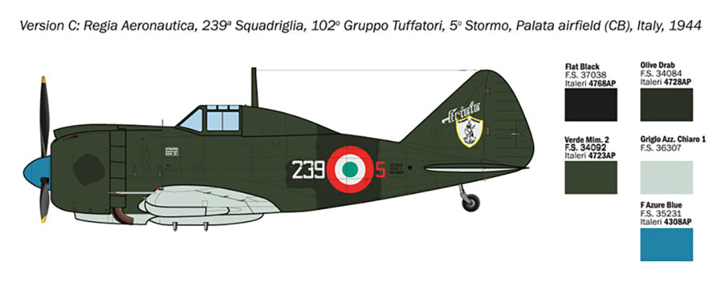 Italeri 1:72 Reggiane Re.2002 Ariete Plastic Model Kit - 1472_(6)