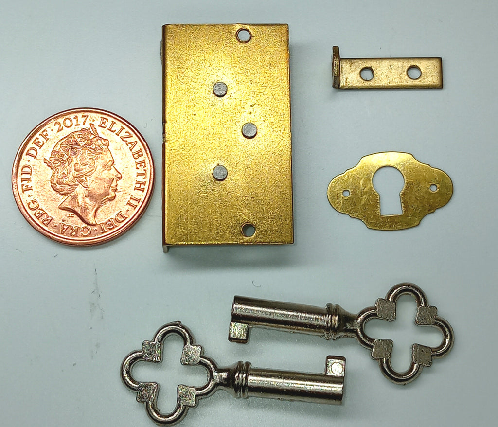 Brassed Box Lock and key set