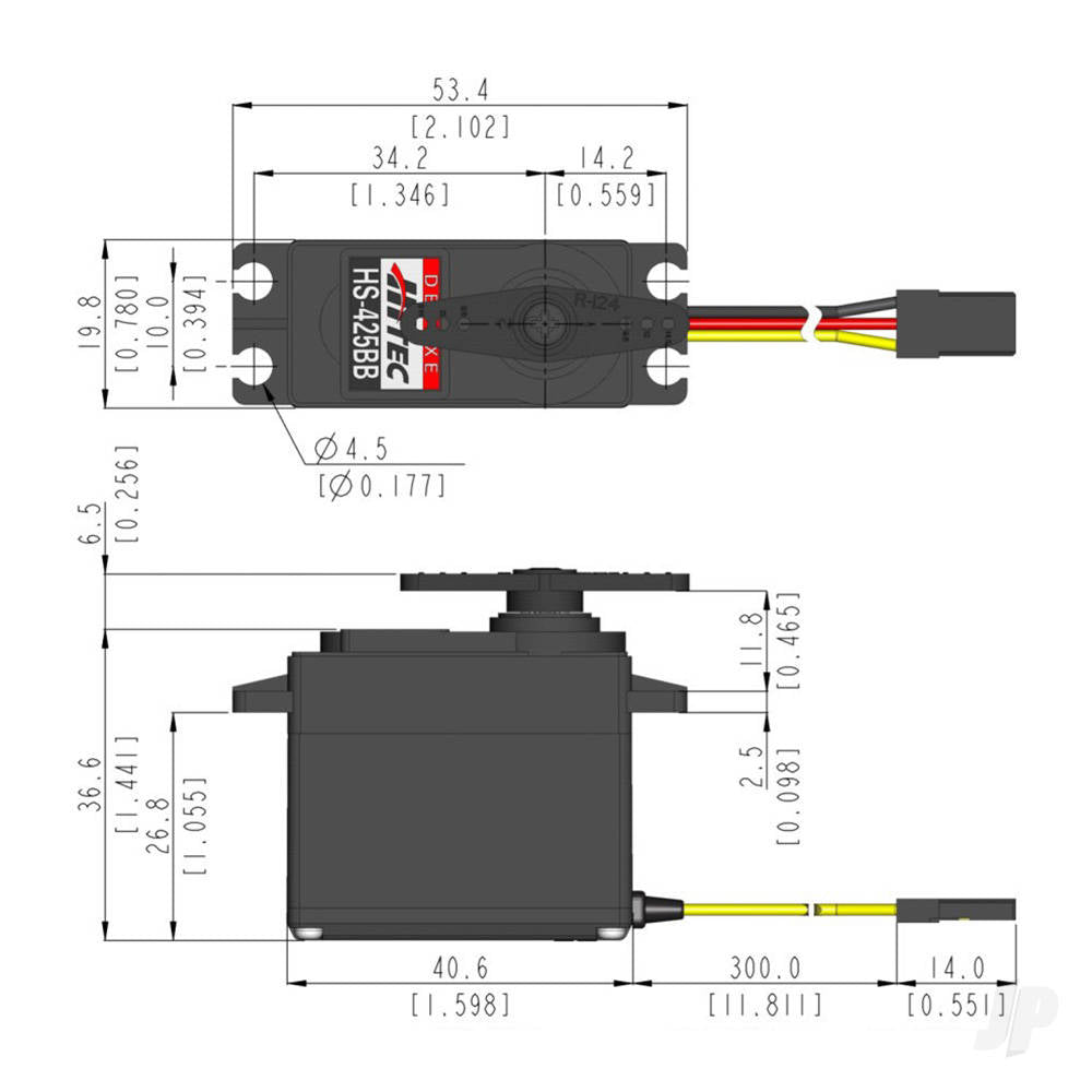 HiTec HS-425BB Standard Analogue Cored Servo 45.5g 4.1kg/0.16s 4.8v-6.0v