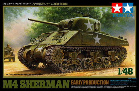 Tamiya 1:48  M4 Sherman Medium  Tank Early Production plastic model kit