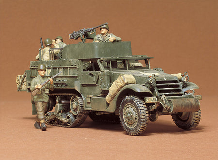 Tamiya kit to build a plastic model of a US Armoured Personnel Carrier M3A2 