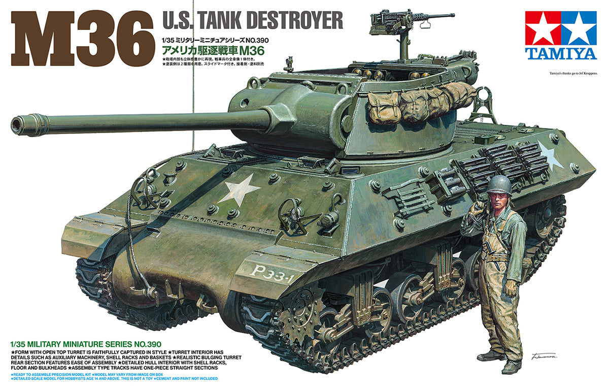 Tamiya 1:35 U.S. Tank Destroyer M36 35390 Plastic Model Kit