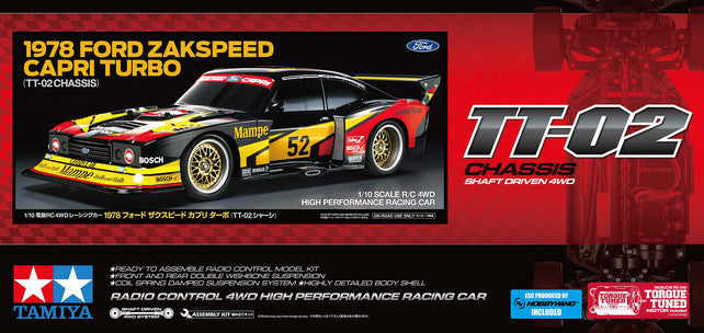Tamiya  1978 Ford Zakspeed Capri Turbo 1:10 (TT-02 Chassis) 4WD  Racing Car Ki 47526