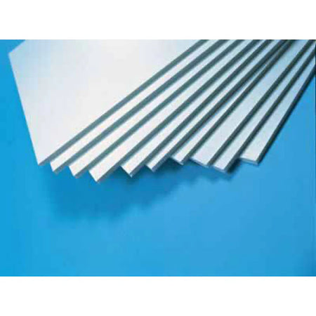 White foam sheets on a blue background