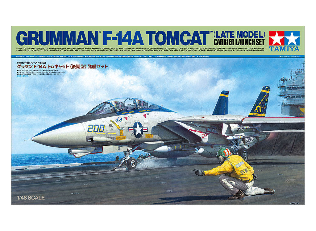 Tamiya 1:48 USN F-14A Tomcat (Late Version) Carrier Launch Set - 61122_002