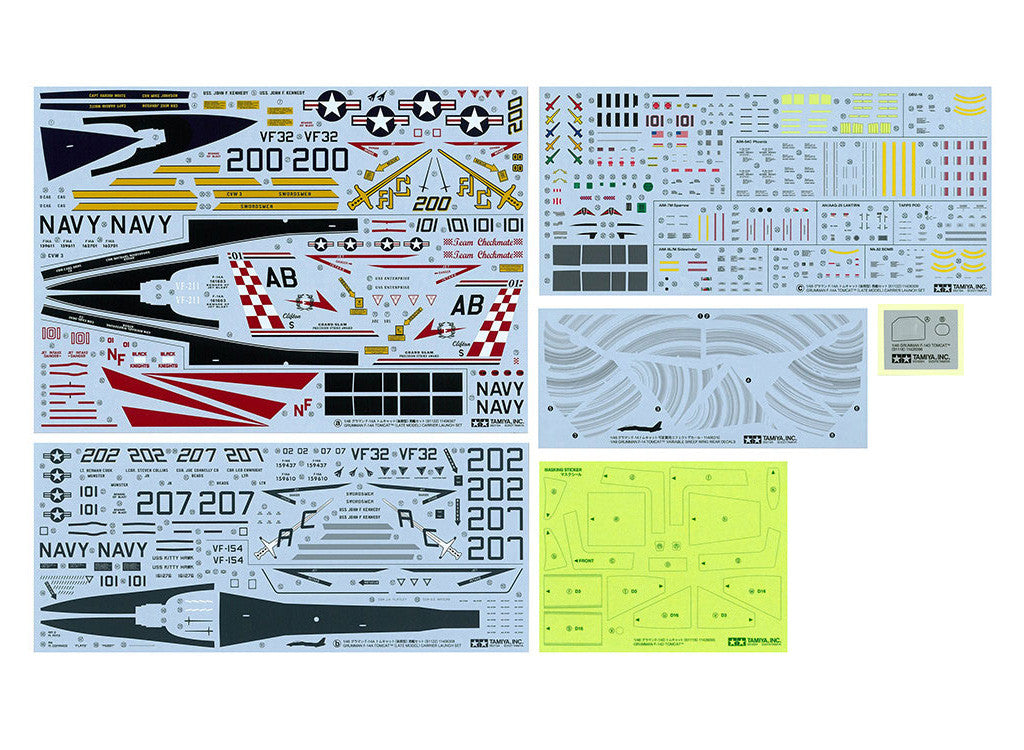 Tamiya 1:48 USN F-14A Tomcat (Late Version) Carrier Launch Set - 61122_024