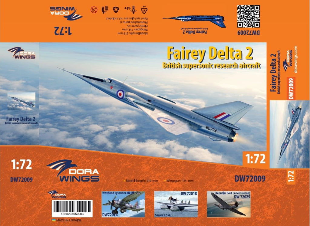 Dora Wings 1:72 DW72009 Fairey Delta 2 Plastic Model Kit