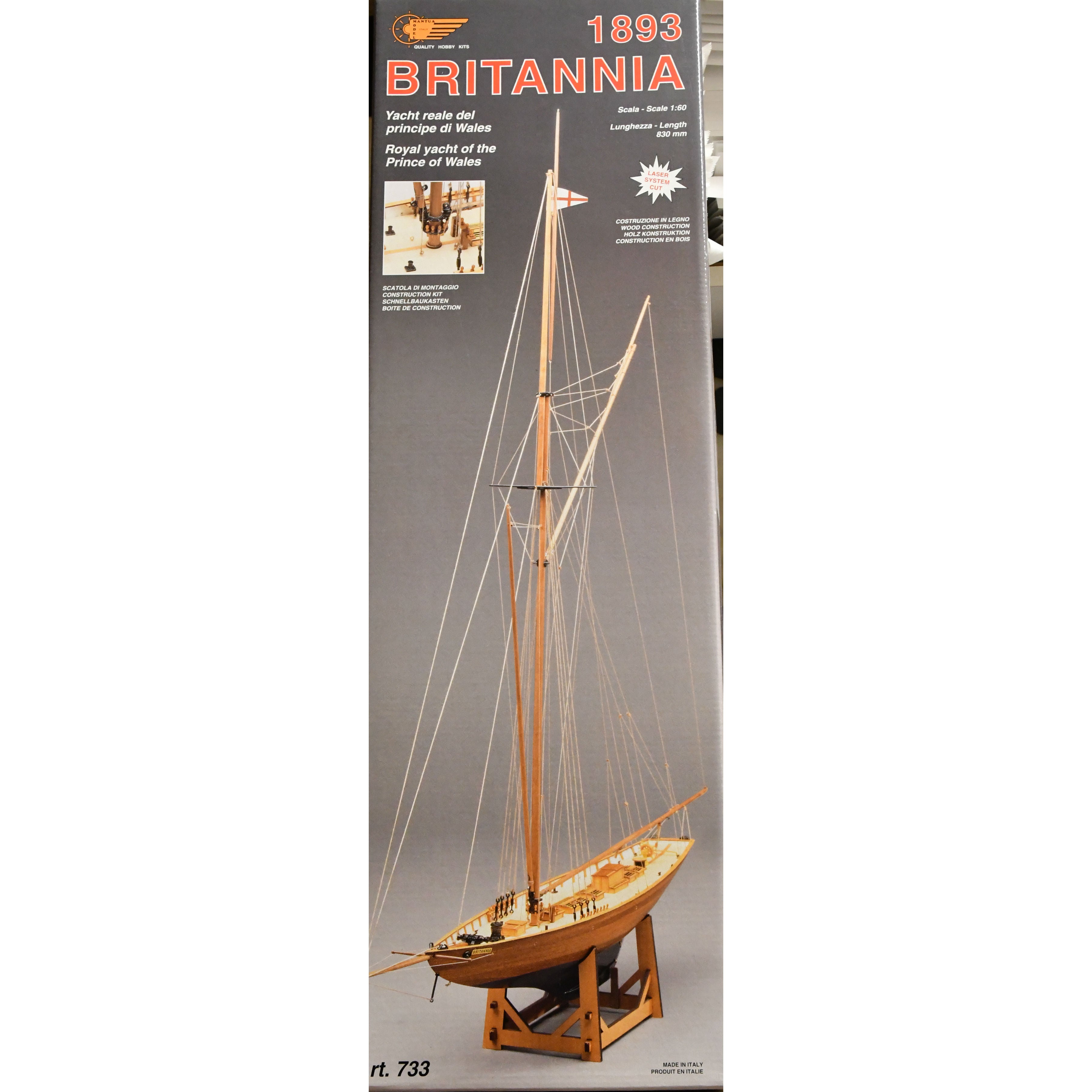 Britannia 1893 Wooden Model Ship Kit Yacht of the Prince of Wales 1:60