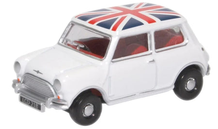 Austin Mini Cooper White Union Jack 76MN011 by Oxford Diecast 1:76