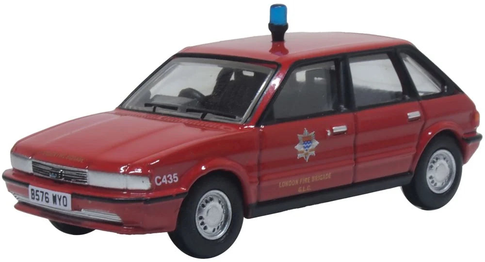 Diecast model of red Austin Maestro London Fire Brigade livery