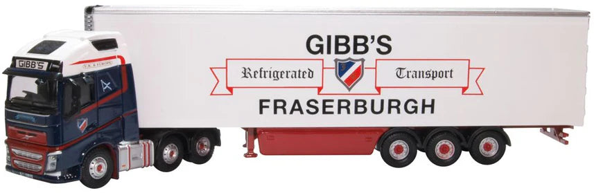 Model truck with 'Gibbs Refrigerated Transport Fraserburgh' branding on a white background
