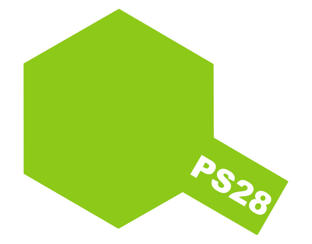 Tamiya PS-28 Flourescent Green Polycarbonate paint colour swatch
