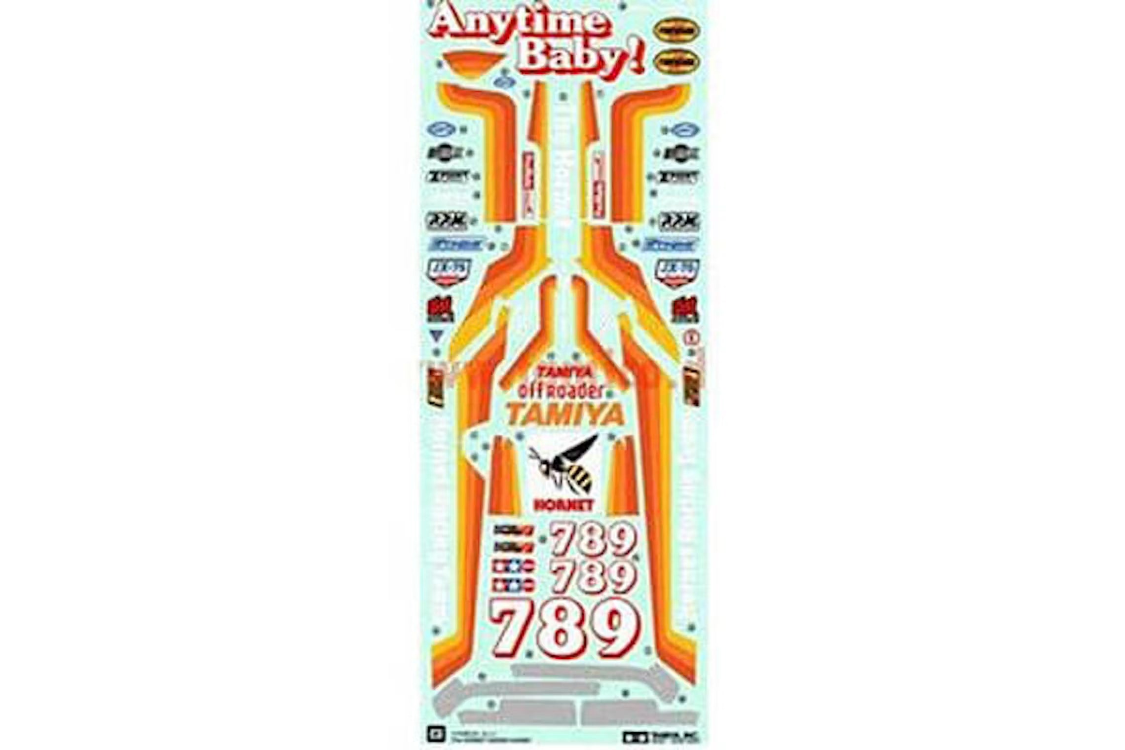 Tamiya Hornet Clear Bodyshell with wing  9805020 and sticker set 9495452