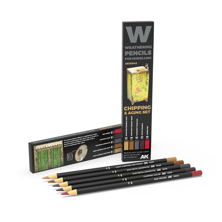 Weathering Pencils AK10042 Chipping & Aging Set
