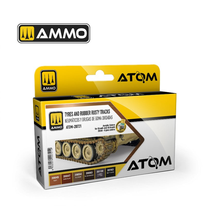 Ammo packaging for ATQM with a model tank image on a white background