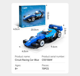 Cada  Mini Circuit Racing Car Blue C55106W 70 Pieces