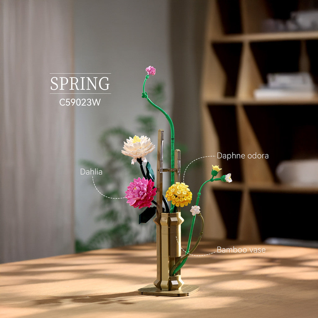 CaDa Spring Whispers Oriental Floral Art Brick Model Kit C59023W