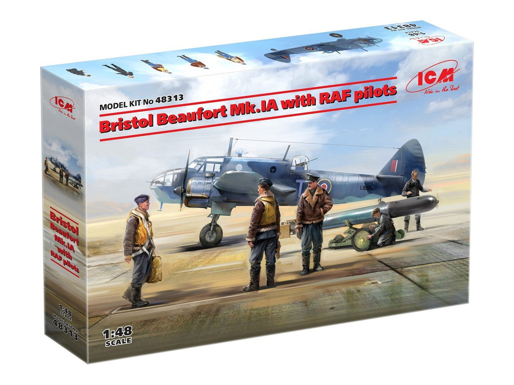 ICM 1/48 Bristol Beaufort Mk.IA with RAF Pilots & Ground Staff Figures