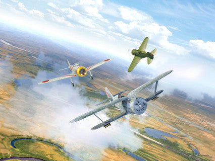 Air battle involving 3 planes