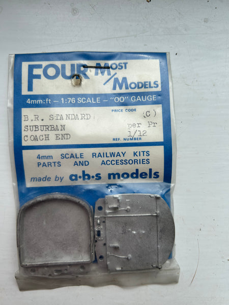 BR Standard Suburban Coach End OO Gauge in white Metal (Pair) by Four Most Models