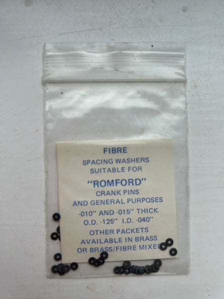 Fibre Spacing Washers for ROMFORD Crank Pins and general purposes