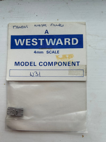 W31 Westward Tender water Fillers (2) IN WHITE METAL OO Gauge