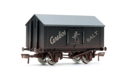 Model of a railway goods wagon with 'Cerebos Salt' branding on a white background