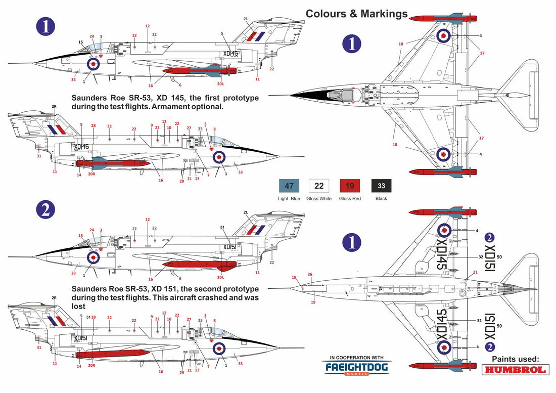 Kovozavody  1:72 Saunders Roe SR-53 Prototype plastic model kit