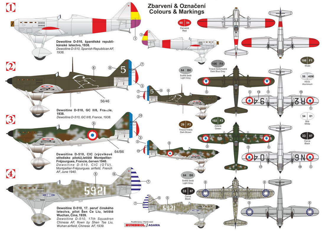 Dewoitine D.150 1:72 Famous French Fighter Plane  Plastic Model Kit KPH7242