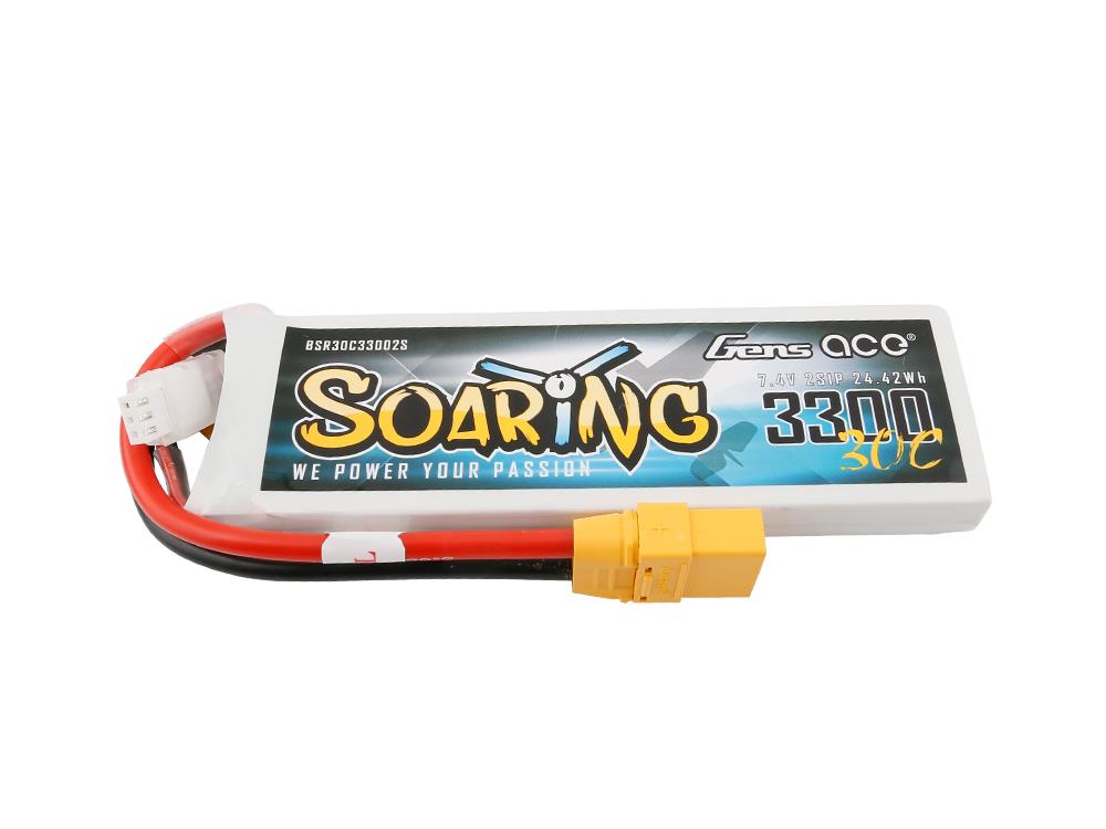 Gens ace O-G2S3300-30X9 Soaring 2S 7.4V 3300mAh 30C with XT90 Connector