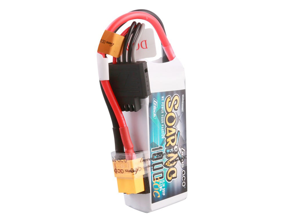 Gens ace O-GT3S1000-30X6 Soaring 3S 11.1V 1000mAh 30C Lipo with XT60 Connector
