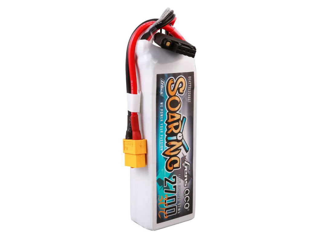 Gens A18.33ce O-GT3S2700-30X6 Soaring 3S 11.1V 2700mAh 30C Lipo with XT60 Connector