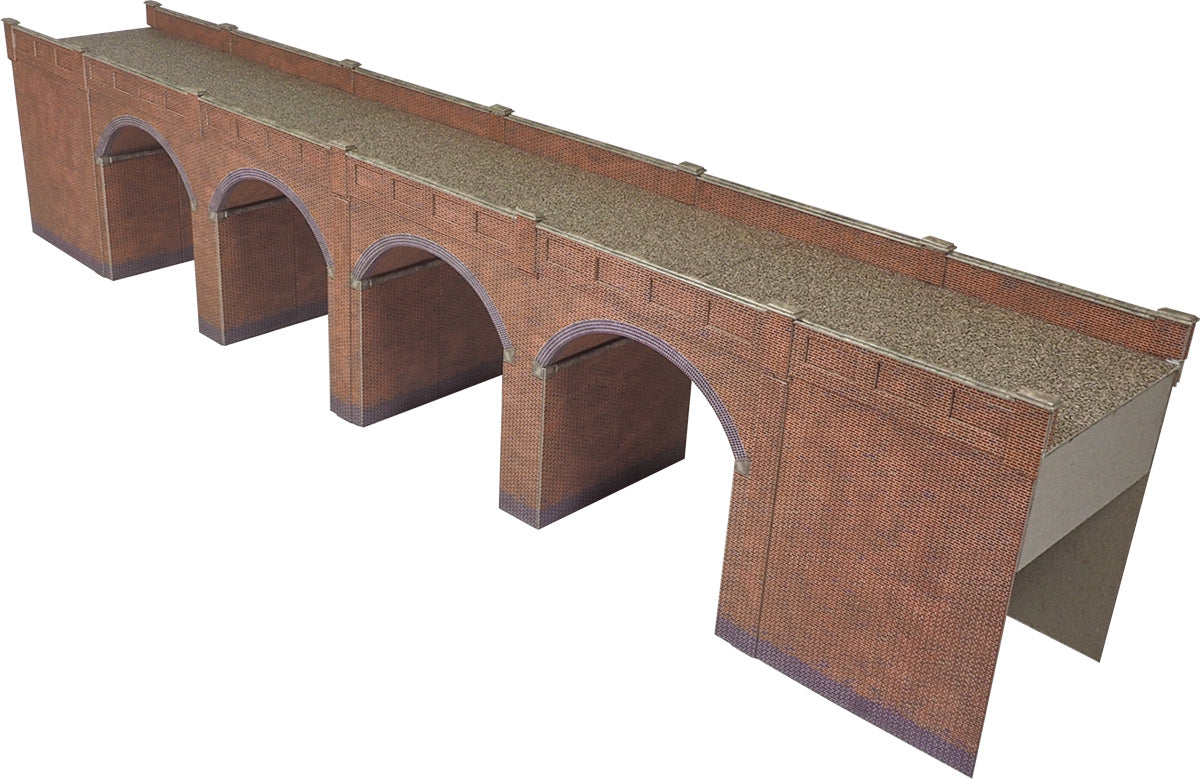 A miniature model of a brick arch bridge with detailed textures, shown on a plain white background.