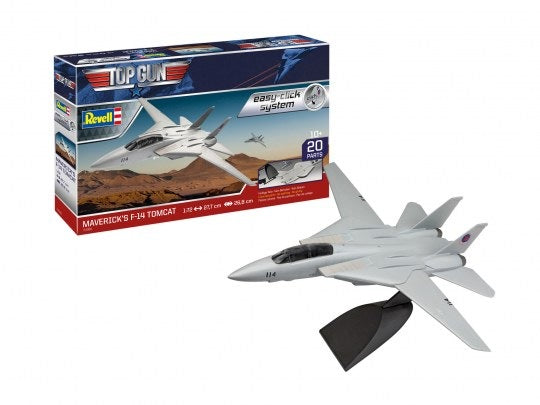Revell Top Gun model kit of a fighter jet with packaging on a white background