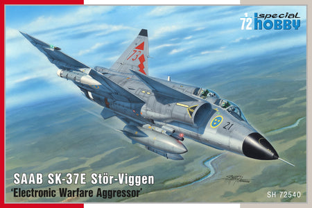 Saab SK-37E Stor-Viggen 1:72 Electronic Warfare Aggressor Plastic Model Kit SH72540