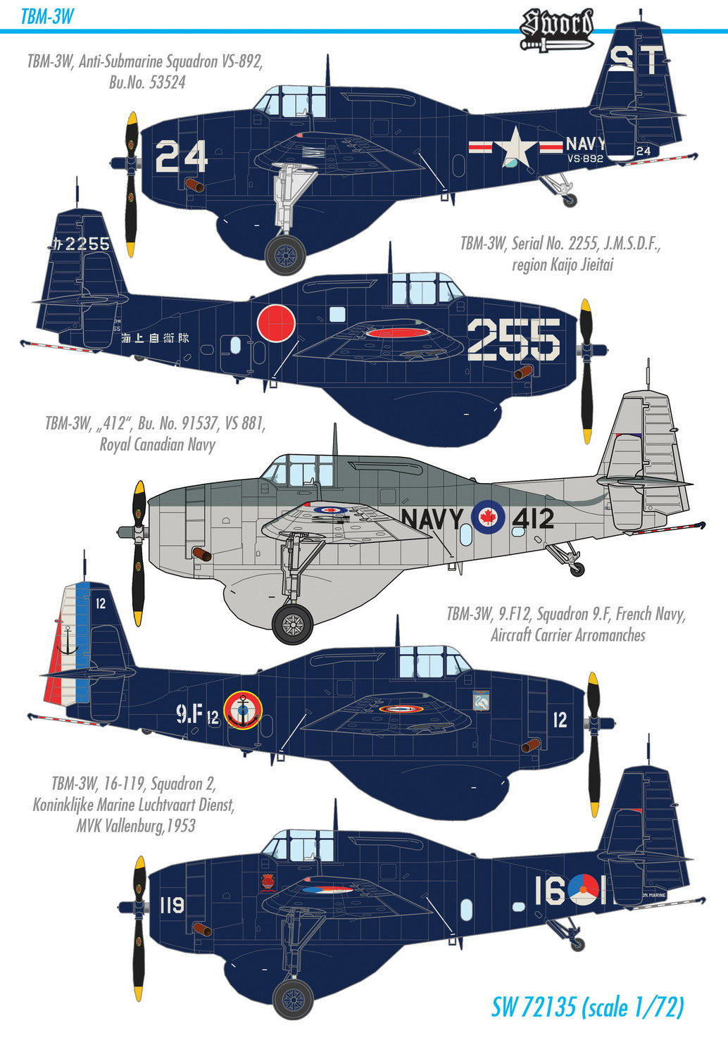 Grumman TBM-3W, Guppy 1/72 by Sword