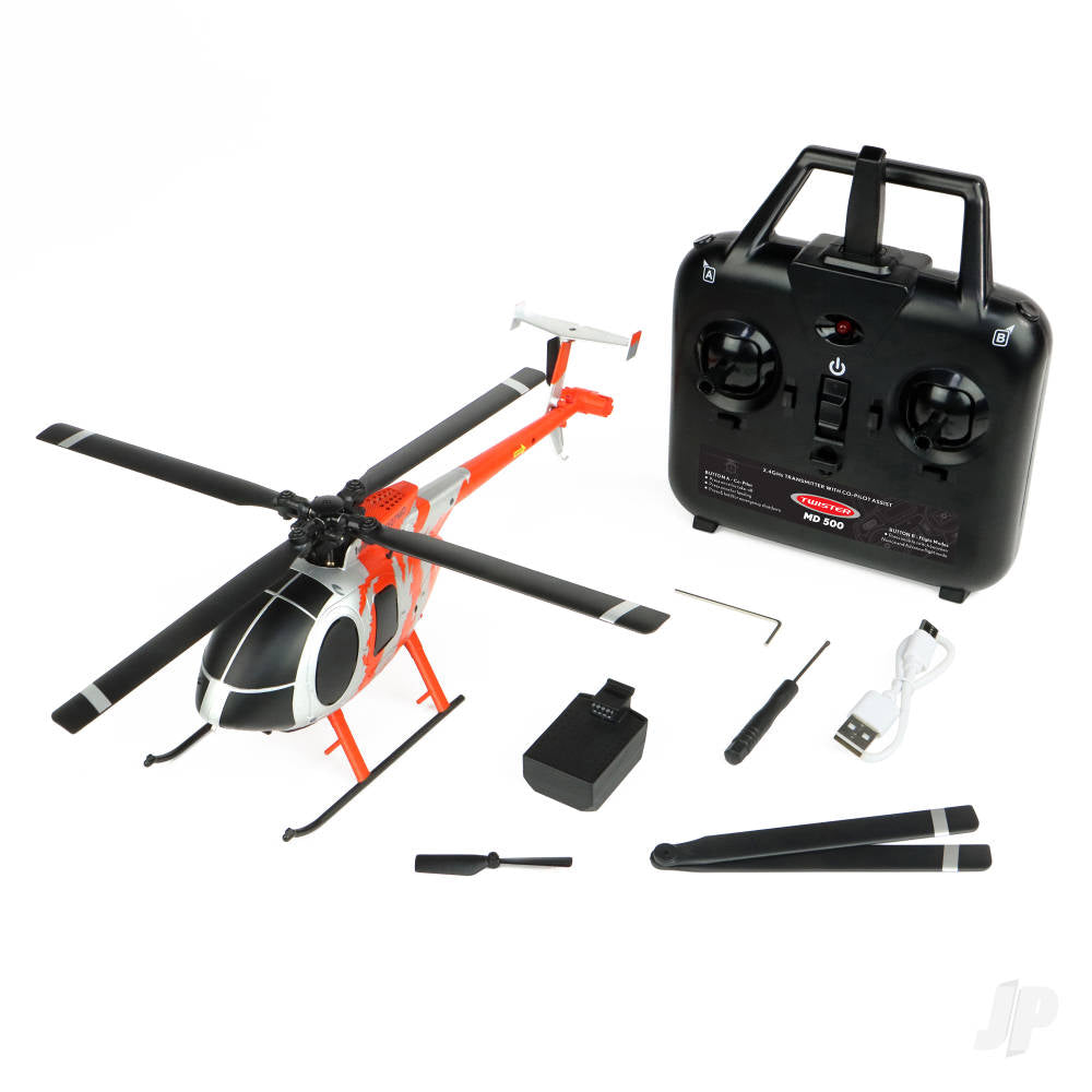 Twister MD500  250 Flybarless Helicopter with 6 axis Stabilisation & Altitude Hold (Civilian)